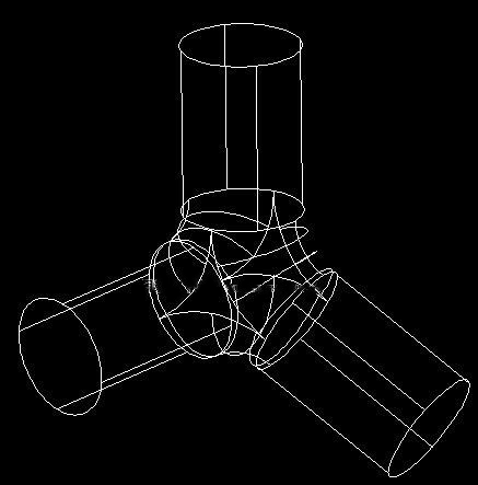 如何用CAD繪制一個(gè)三通管？